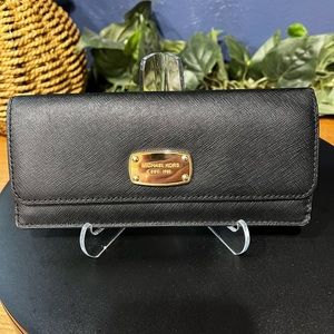 Michael Kors Saffiano Black Slim Wallet